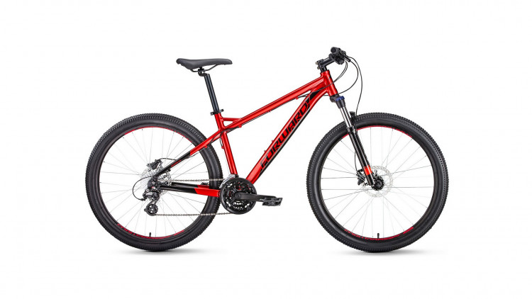велосипед FORWARD QUADRO 27,5 3.0 disc (27,5" 24 ск. рост 19") 2019-2020, красный