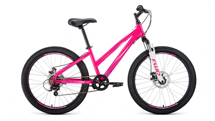 велосипед FORWARD IRIS 24 2.0 disc (24" 6 ск. рост 13") 2019-2020, розовый