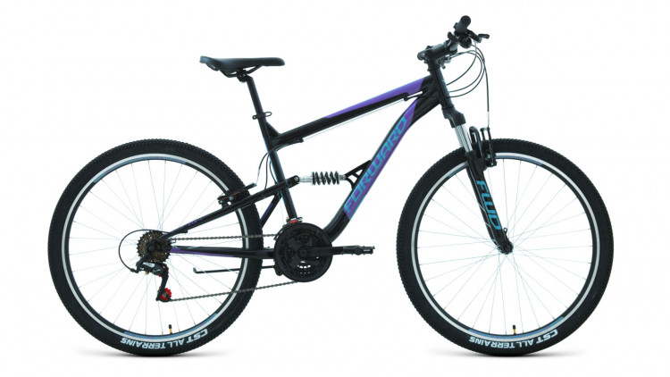 велосипед FORWARD RAPTOR 27,5 1.0 (27,5" 18 ск. рост 16") 2019-2020, черный/фиолетовый