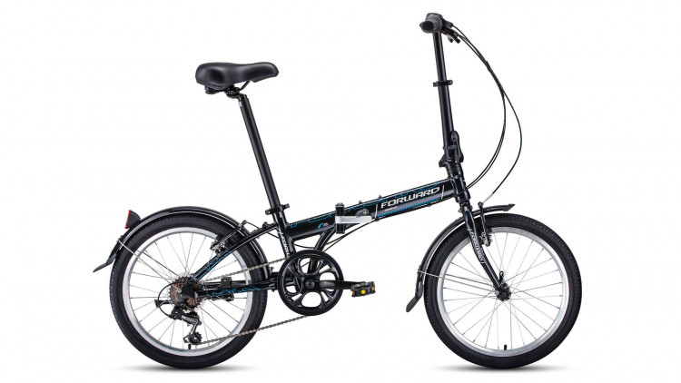 велосипед FORWARD ENIGMA 20 2.0 (20" 7 ск. рост 11" скл.) 2019-2020, черный/белый