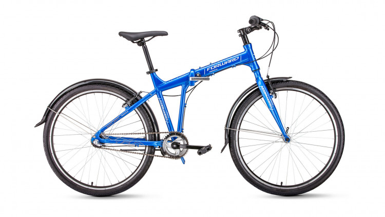 велосипед FORWARD TRACER 26 3.0 (26" 3 ск. рост 17" скл.) синий 2019