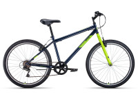 Велосипед ALTAIR MTB HT 26 1.0 (26" 7 ск. рост. 19") 2022, темно-синий/зеленый