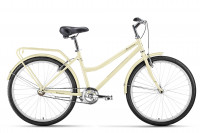 Велосипед FORWARD BARCELONA 26 1.0 (26" 1 ск. рост. 17") 2022, бежевый/темно-серый