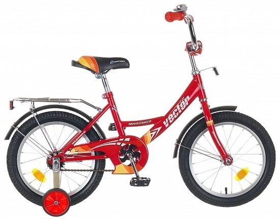 Велосипед 20" Novatrack , Vector, красный, тормоз нож., крылья цвет., багажник хром.