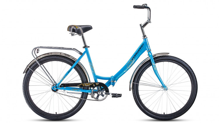 велосипед FORWARD SEVILLA 26 1.0 (26" 1 ск. рост 18.5" скл.) 2019-2020, синий/серый