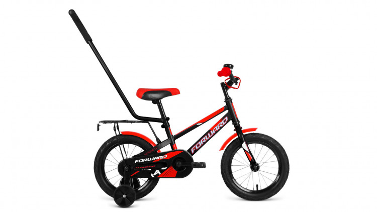 велосипед FORWARD METEOR 14 (14" 1 ск.) 2019-2020, черный/красный