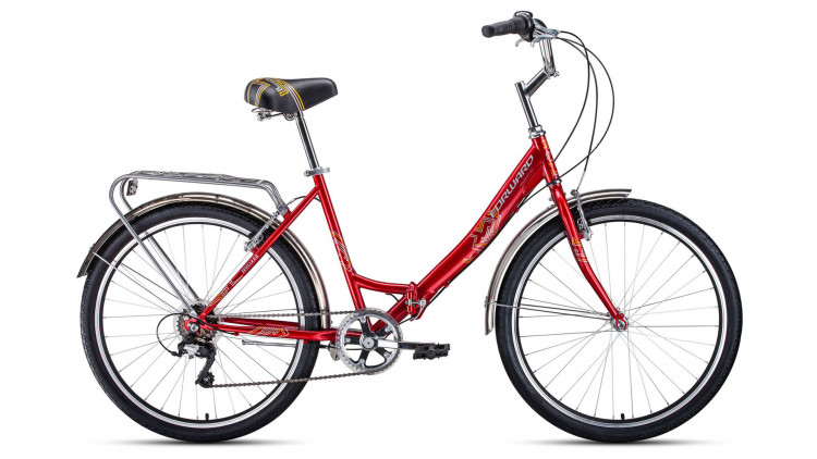 велосипед FORWARD SEVILLA 26 2.0 (26" 6 ск. рост 18.5" скл.) 2019-2020, красный/белый