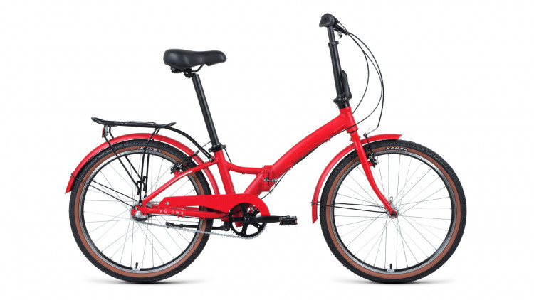 велосипед FORWARD ENIGMA 24 3.0 (24" 3 ск. рост 14" скл.) 2019-2020, красный матовый/белый