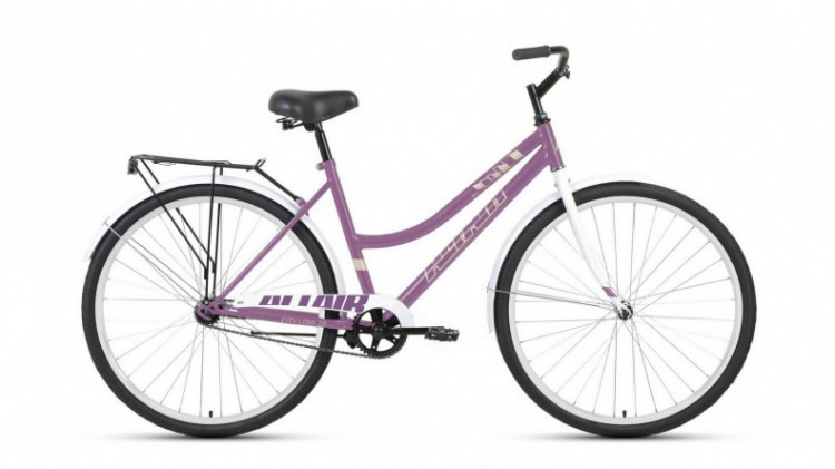 Велосипед ALTAIR CITY 28 low (28" 1 ск. рост. 19") 2022, фиолетовый/белый