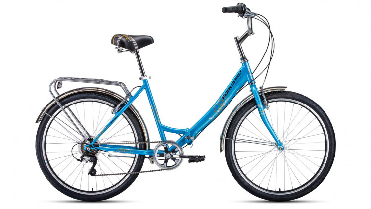 велосипед FORWARD SEVILLA 26 2.0 (26" 6 ск. рост 18.5" скл.) 2019-2020, синий/серый