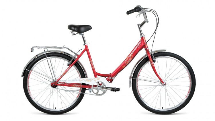 велосипед FORWARD SEVILLA 26 3.0 (26" 3 ск. рост 18.5" скл.) 2019-2020, красный/белый