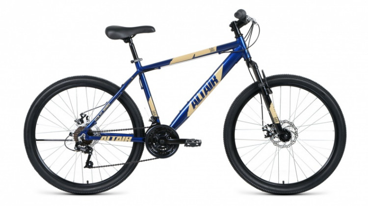 велосипед ALTAIR AL 26 D (26" 21 ск. рост 18") 2019-2020, синий/кремовый