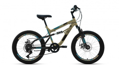 Велосипед ALTAIR MTB FS 20 disc (20" 6 ск. рост 14") 2020-2021, бежевый/черный