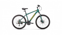 Велосипед FORWARD HARDI 26 2.0 D (26" 21 ск. рост. 16") 2022, зеленый матовый/оранжевый