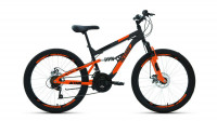 Велосипед ALTAIR MTB FS 24 D (24" 18 ск. рост. 15") 2022, темно-серый/оранжевый