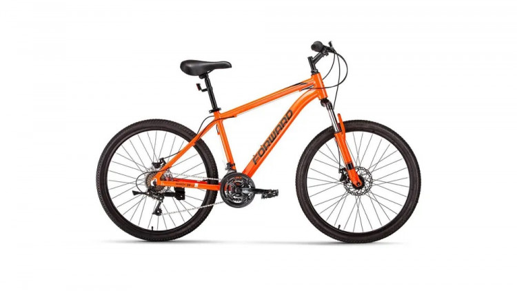 Велосипед FORWARD HARDI 26 2.0 D (26" 21 ск. рост. 16") 2022, оранжевый/черный