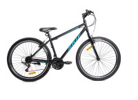Велосипед SKIF MTB HT 27,5 (27,5" 21 ск. рост. 17") 2022, темно-серый/бирюзовый, жесткая вилка