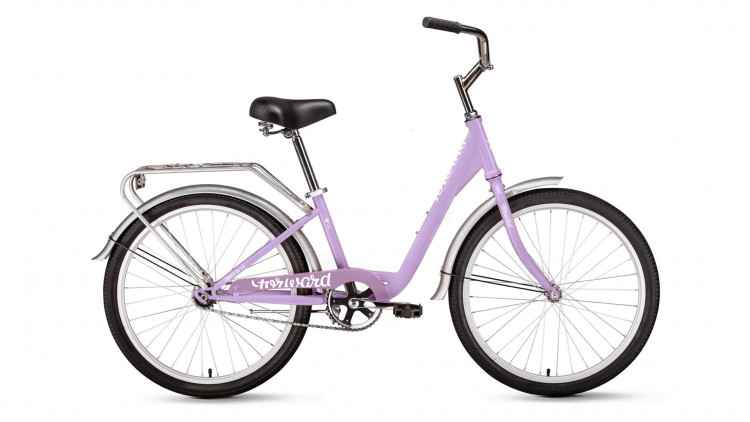 велосипед FORWARD GRACE 24 (24" 1 ск. рост 13") 2019-2020, лиловый/белый