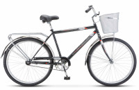 Велосипед STELS Navigator-200 C (26", рост 19", Темно-серый), арт. Z010 с корзинкой