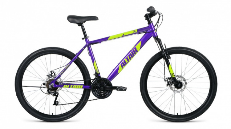 велосипед ALTAIR AL 26 D (26" 21ск) фиолетовый/зеленый 2019