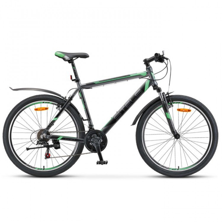 STELS Велосипед Navigator-600 V 26" (18" Антрацитовый/зелёный)арт. V020