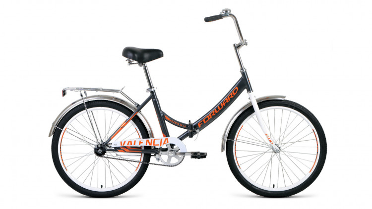 велосипед FORWARD VALENCIA 24 1.0 (24" 1 ск. рост 16" скл.) 2019-2020, серый/бежевый