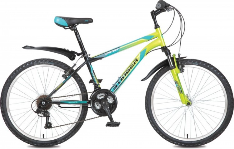 Велосипед Stinger 24" CAIMAN 12.5" зеленый TZ30/TY21/RS35 24SHV.CAIMAN.12GN6