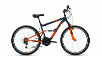 Велосипед ALTAIR MTB FS 26 1.0 (26" 18 ск. рост. 16") 2022, темно-серый/оранжевый