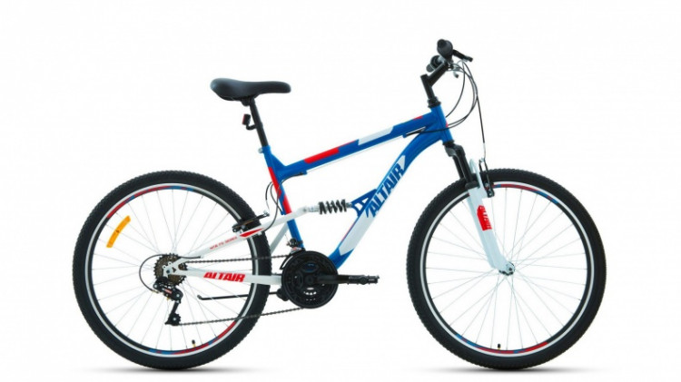велосипед ALTAIR MTB FS 26 1.0 (26" 18 ск. рост 18") 2019-2020, синий/красный