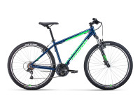 Велосипед FORWARD APACHE 27,5 1.0 CLASSIC (27,5" 21 ск. рост. 19") 2022, синий/ярко-зеленый