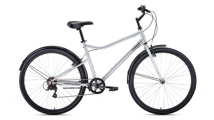 велосипед FORWARD PARMA 28 (28" 7 ск. рост 19") 2019-2020, серый/черный