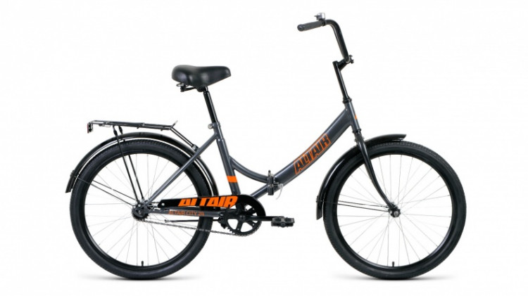 велосипед ALTAIR CITY 24 (24" 1 ск. рост 16" скл.) 2019-2020, серый/оранжевый