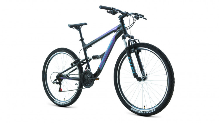 Велосипед FORWARD RAPTOR 27,5 1.0 (27,5" 18 ск. рост 18") 2020-2021, черный/бирюзовый, RBKW1F17E006